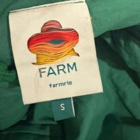 Farm Rio Palm Tree Eyelet Halter Neck Midi Dress Small/XS - Picture 5 of 6